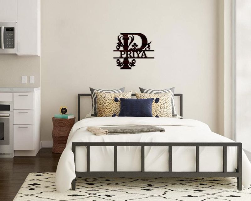 (P) Alphabet Monogram Customized Wooden Name Plate For Home Decor