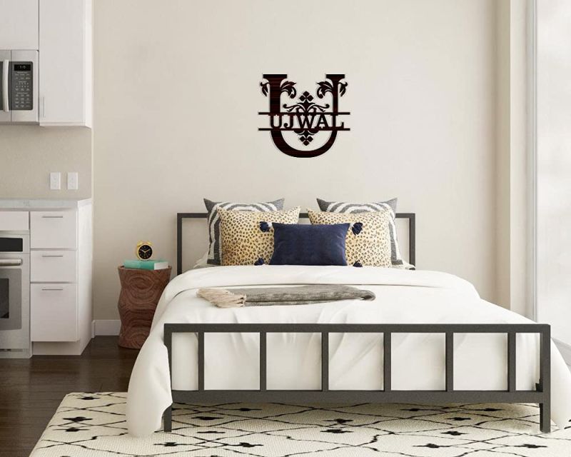 (U) Alphabet Monogram Customized Wooden Name Plate For Home Decor