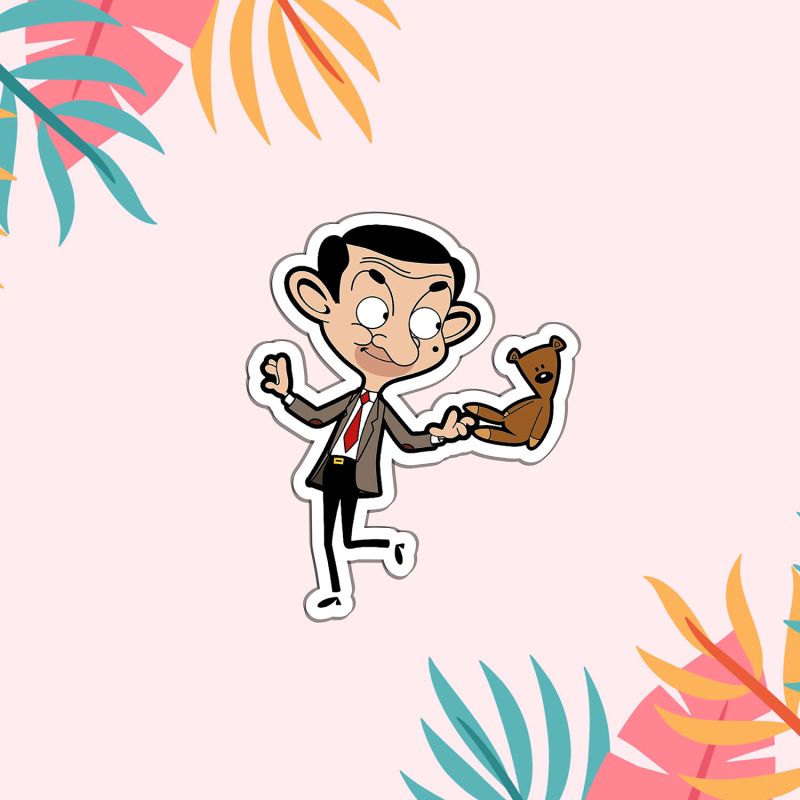 Mr. Bean Cartoon Character Design Magnet Sticker