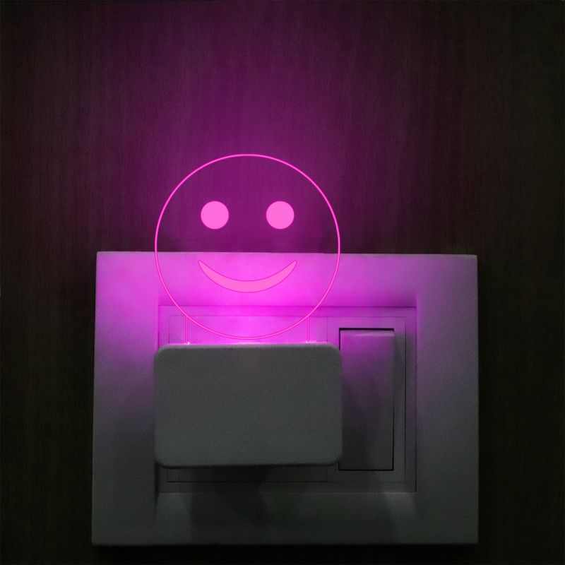 Smile Emoji Design Plug In Night Lamp