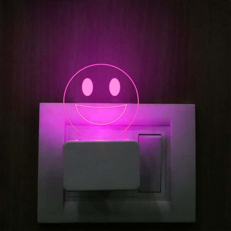 Smiley Face Emoji Design Plug In Night Lamp