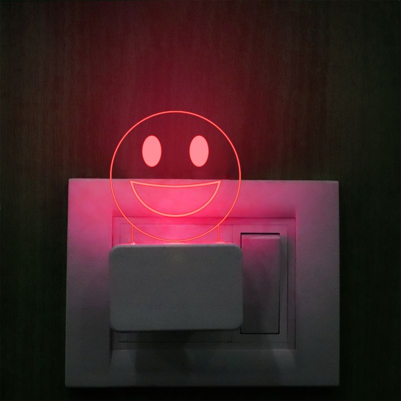 Smiley Face Emoji Design Plug In Night Lamp