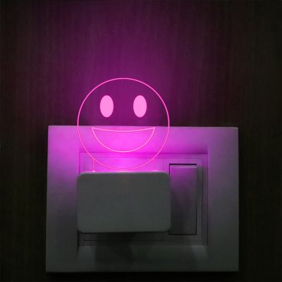 Smiley Face Emoji Design Plug In Night Lamp