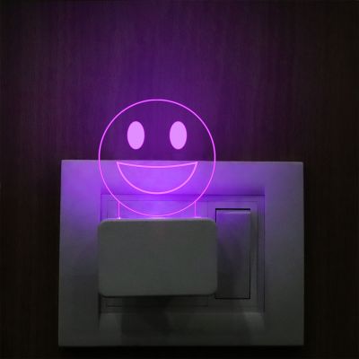 Smiley Face Emoji Design Plug In Night Lamp