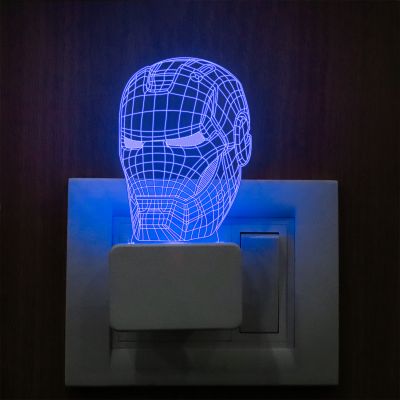 3D Iron Man Head Design Night Lamp