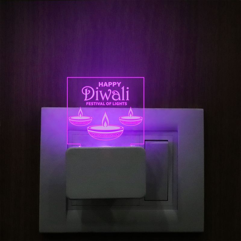 Happy Diwali Text Plug In Night Lamp