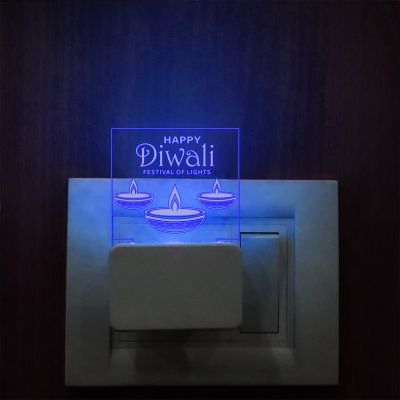 Happy Diwali Text Plug In Night Lamp