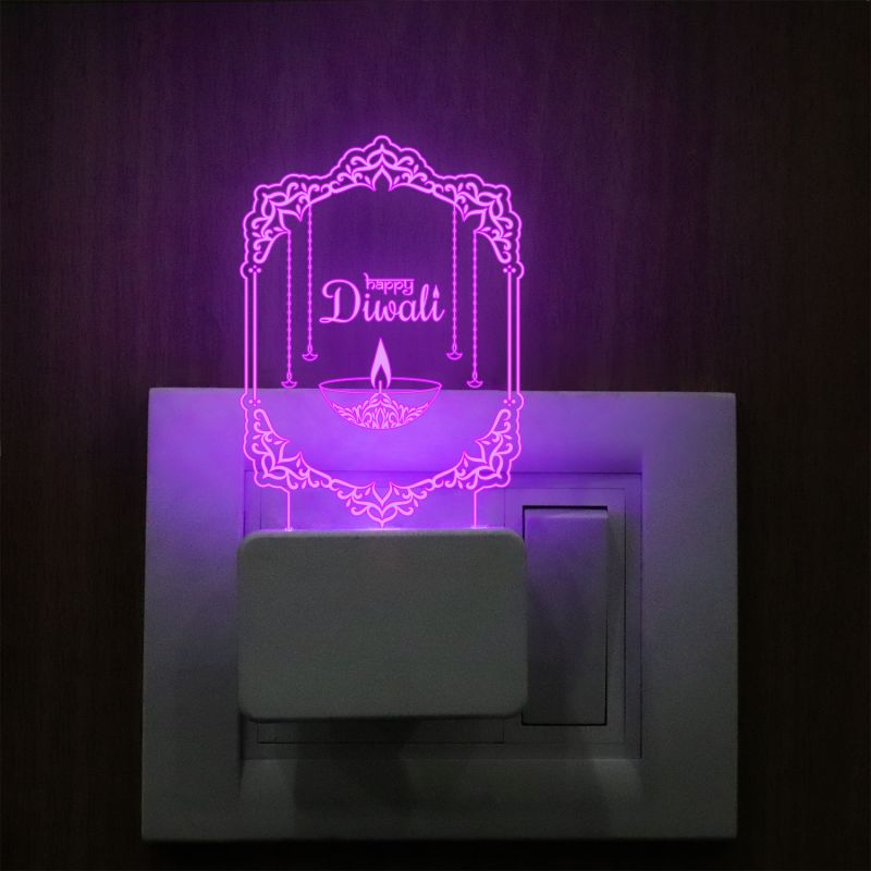 Happy Diwali Design Plug In Night Lamp