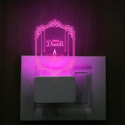 Happy Diwali Design Plug In Night Lamp