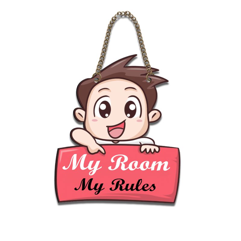 My Room My Rules Texted With Boy Wall Hanging For The Decorations