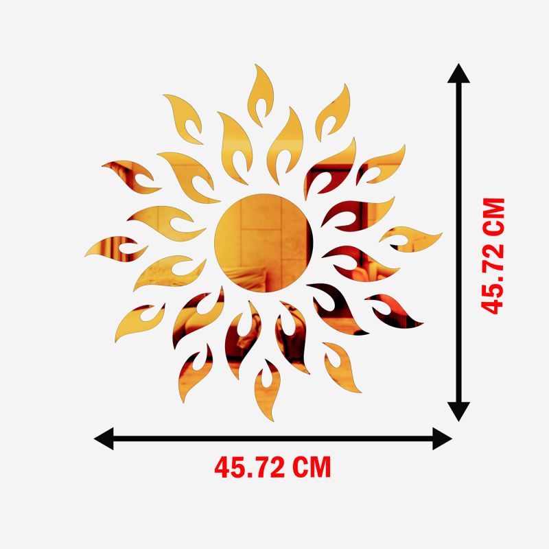 Sun Pattern Design Mirror Stickers For the Decorations