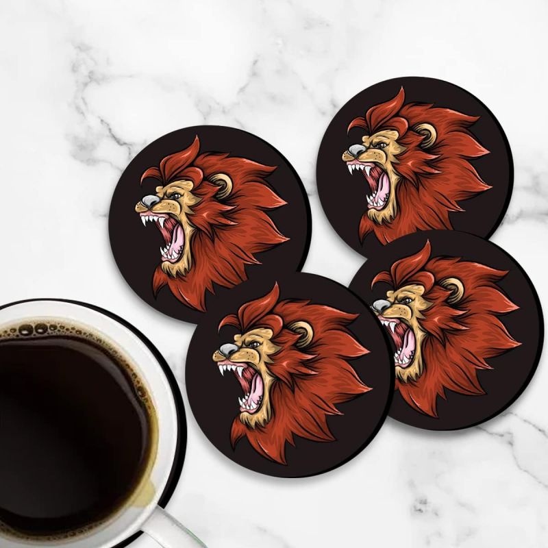 Lion Design Printed Coaster For The Home, Offices ETC