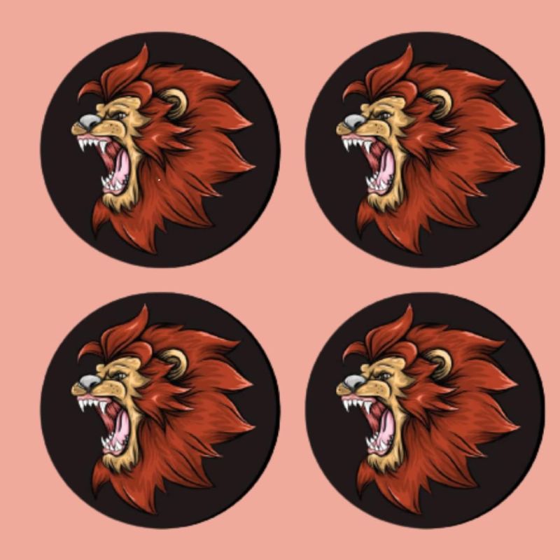 Lion Design Printed Coaster For The Home, Offices ETC