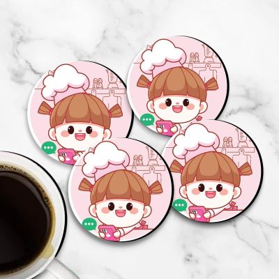 Cooking Girl Design Printed Coaster For Home, Offices ETC