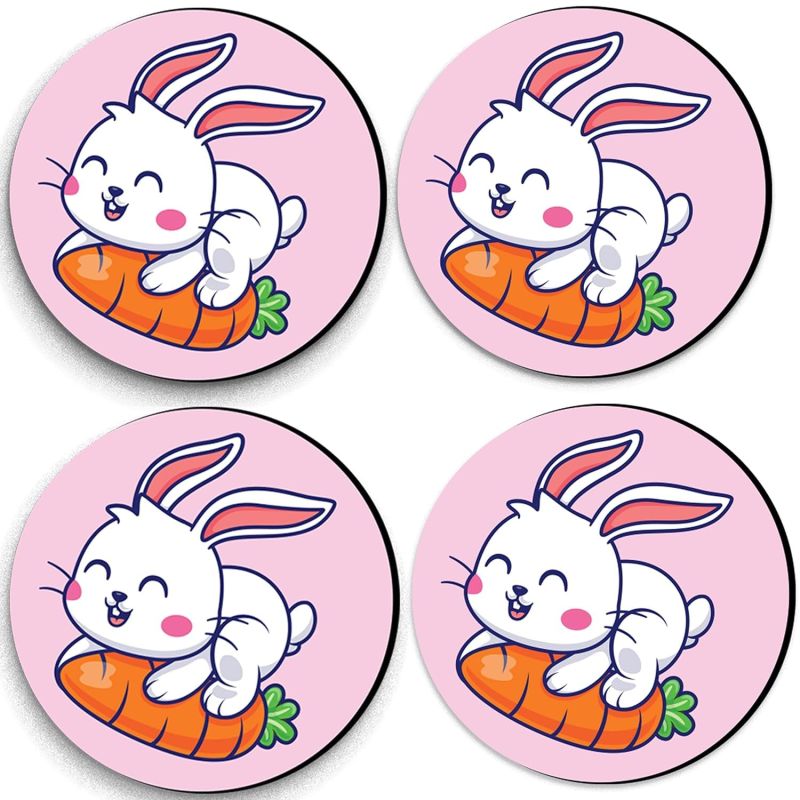 Rabbit Design Printed Coaster For Home, Offices ETC