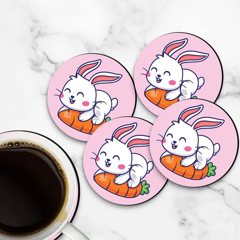 Rabbit Design Printed Coaster For Home, Offices ETC