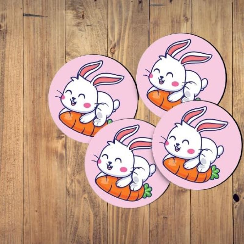 Rabbit Design Printed Coaster For Home, Offices ETC