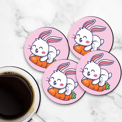 Rabbit Design Printed Coaster For Home, Offices ETC