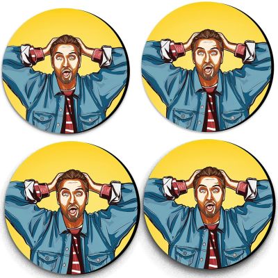 Printed Man Design Coaster Printed Coaster For Home, Offices ETC