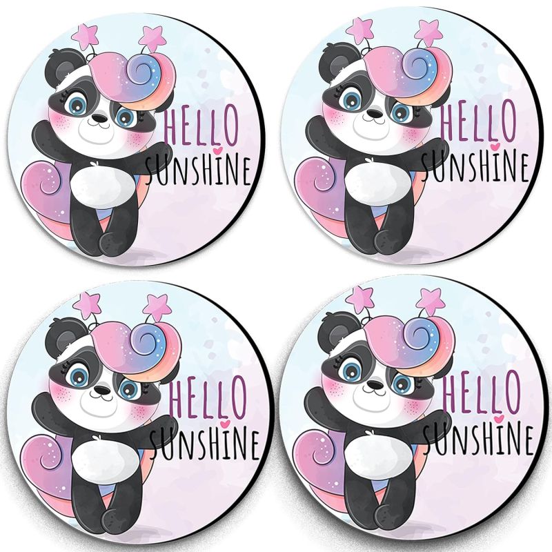 Baby Panda Printed Coaster For Home, Offices ETC