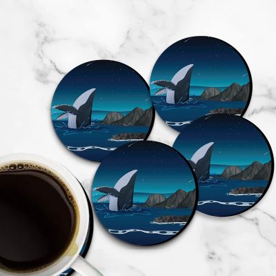 Whale Design Printed Coaster For Home, Offices ETC