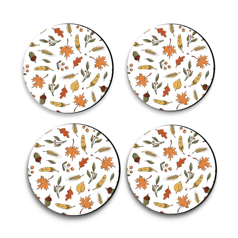 Autumn Season Pattern Design Printed Coaster For Home, Offices ETC