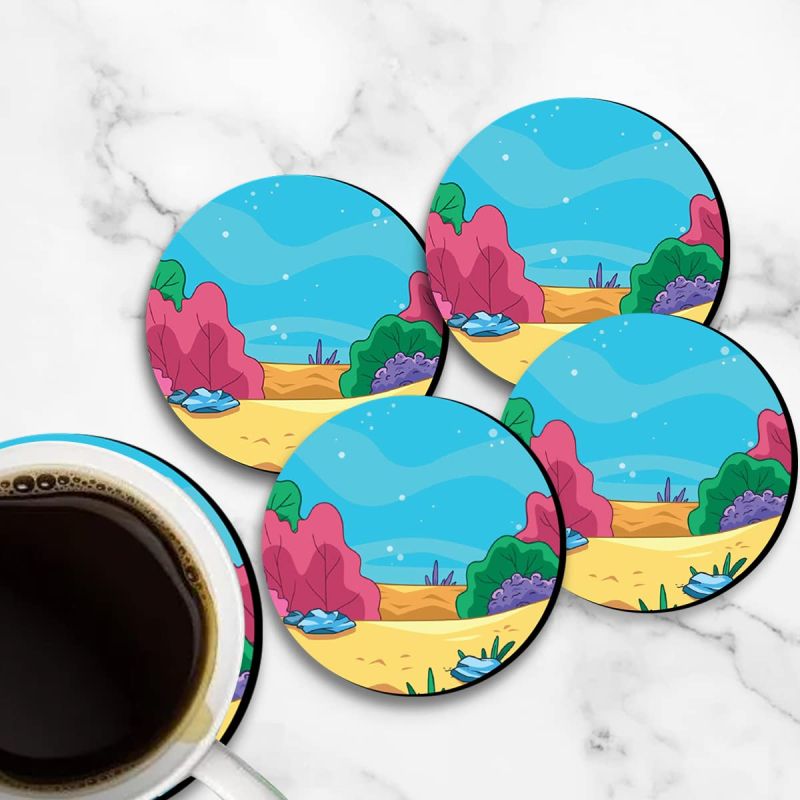 Comic Scene Design Printed Coaster For Home, Offices ETC