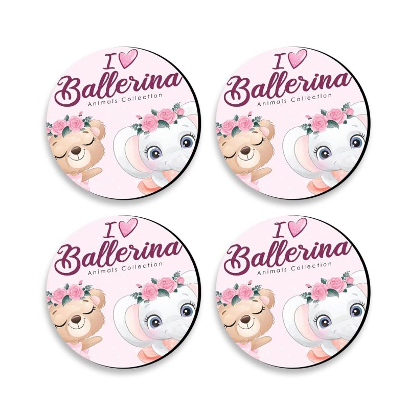 Ballerina Text Design Printed Coaster For Home, Offices ETC