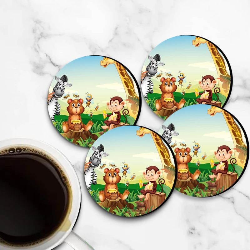 Animal Themed Design Printed Coaster For Home, Offices ETC