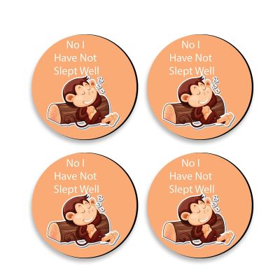 Monkey With Text Design Printed Coaster For Home, Offices ETC