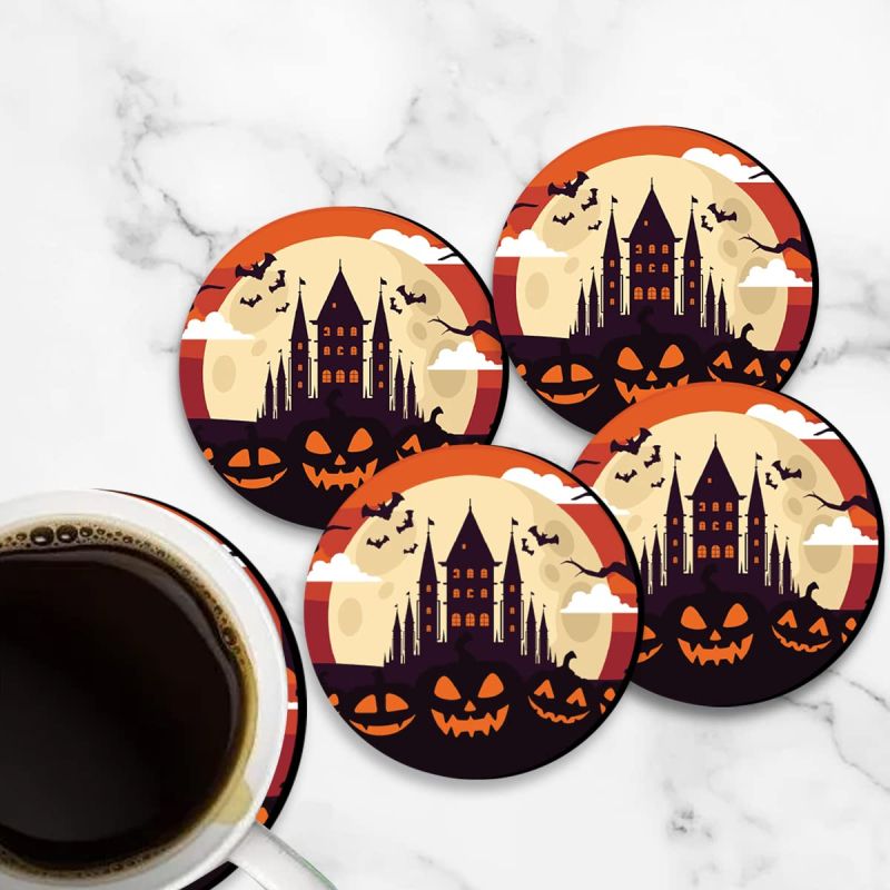 Halloween Theme Design Printed Coaster For Home, Offices ETC