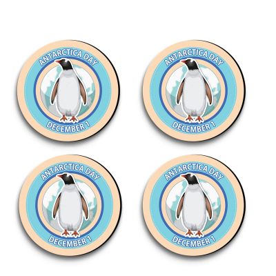 Antarctica Day Text Design Printed Coaster For Home, Offices ETC