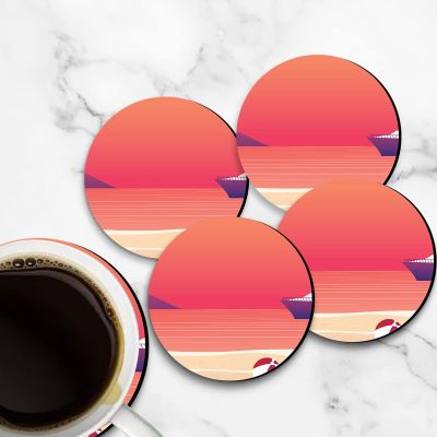 Sunset Theme Design Printed Coaster For Home, Offices ETC