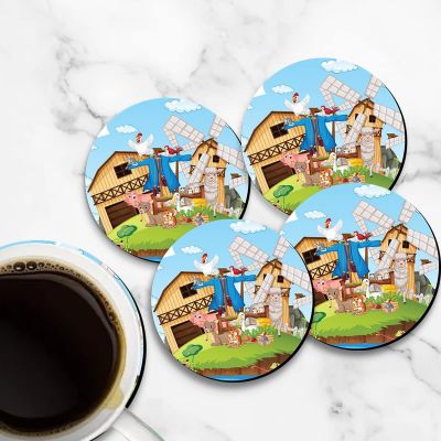 Cartoon Theme Design Printed Coaster For Home, Offices ETC