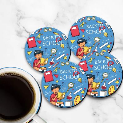 School Theme Design Printed Coaster For Home, Offices ETC