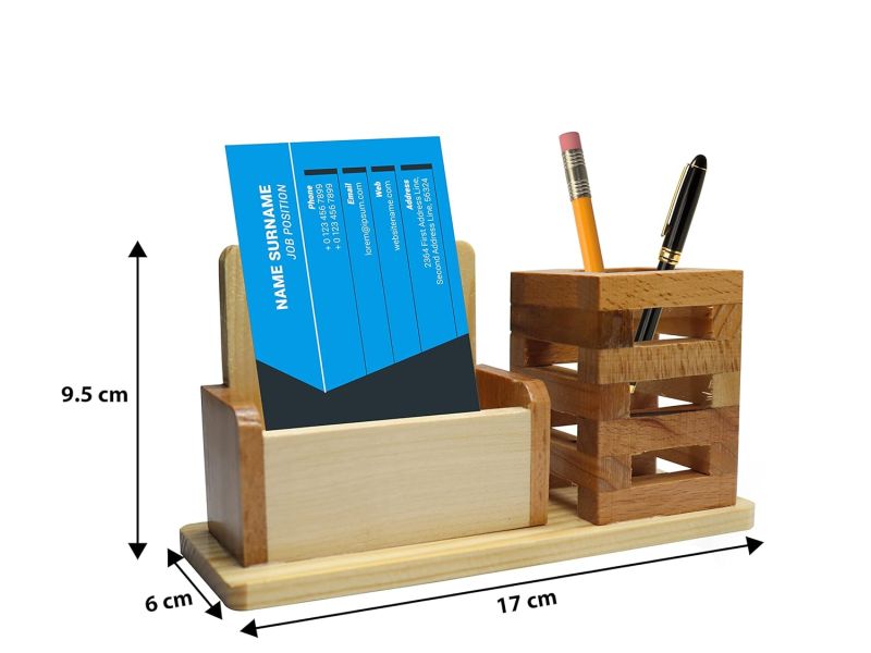 Multipurpose Wooden Pen And Pencil Holder Stand For Office Desk & Study Table