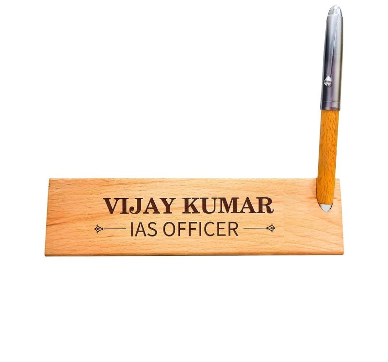 Personalized Engraved Wooden Pen Holder For Office Table Accessories