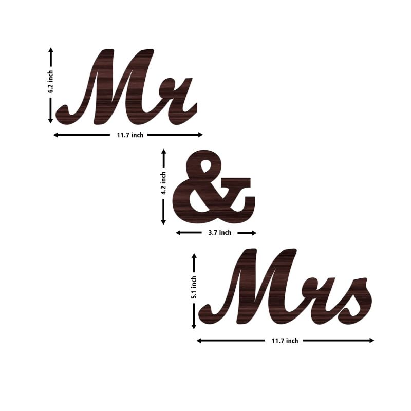 Mr. & Mrs. Text Design On MDF Wood For The Decorations