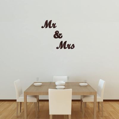 Mr. & Mrs. Text Design On MDF Wood For The Decorations