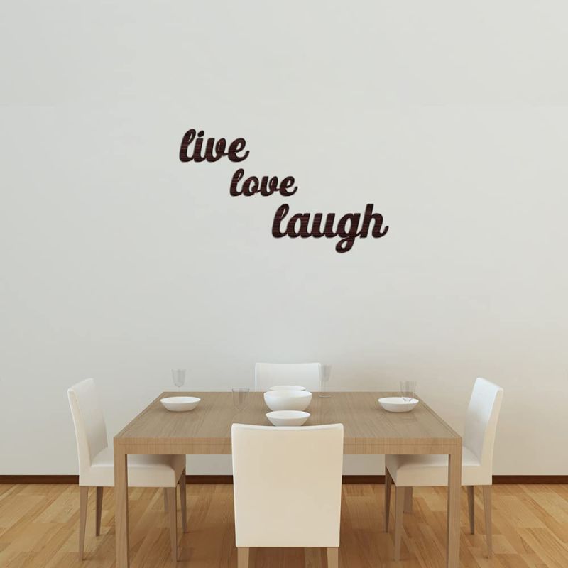 Live Love Laugh Text Design On MDF Wood For The Decorations