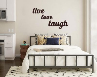 Live Love Laugh Text Design On MDF Wood For The Decorations