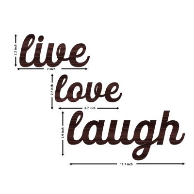 Live Love Laugh Text Design On MDF Wood For The Decorations