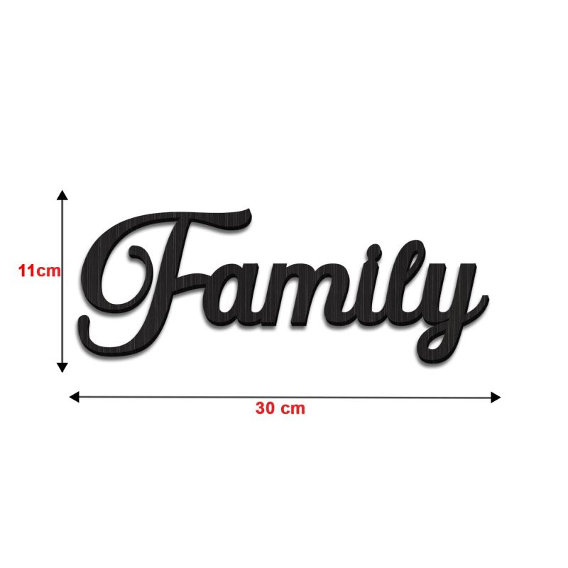 Family Text Design On MDF Wood For The Decorations