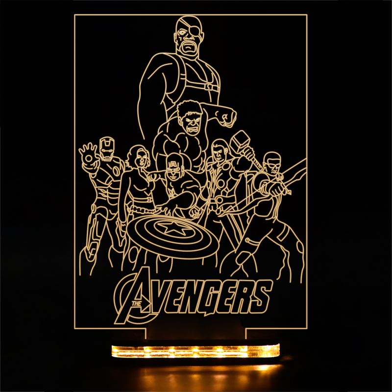 Avengers Characters Design Night Lamp