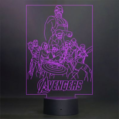 Avengers Characters Design Night Lamp