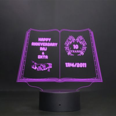 Happy Anniversary Customized Name, Date & Years Night Lamp