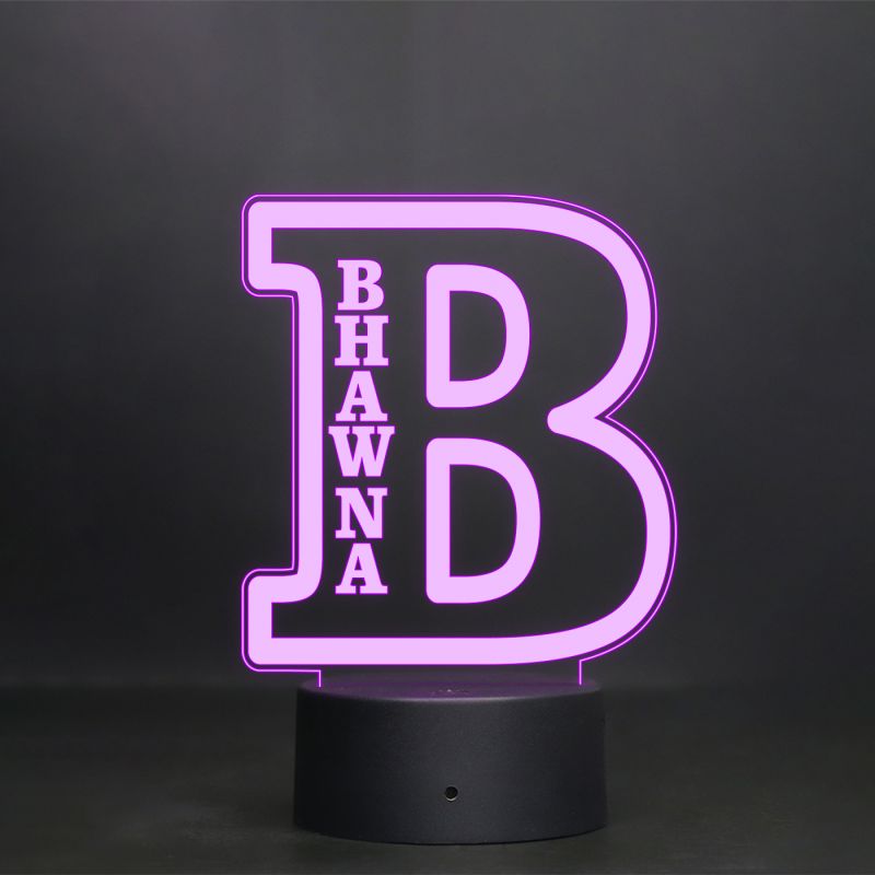 (B) Alphabet Design Name Night Lamp With Customized Name