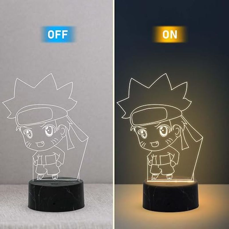 Kid Naruto Character Design Night Lamp with Warm White Light