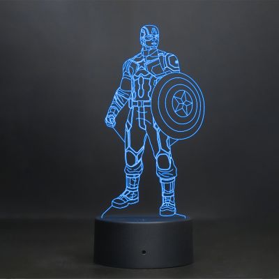 Captain America Caracter Design Night Lamp