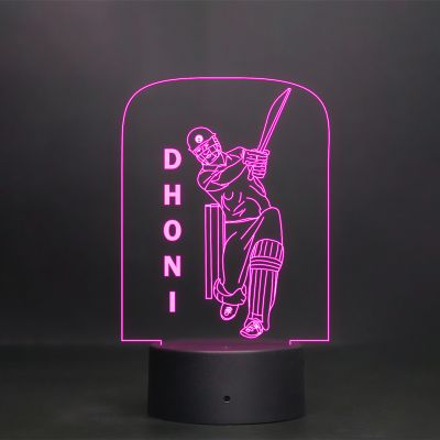 Dhoni Character With Text Design Night Lamp